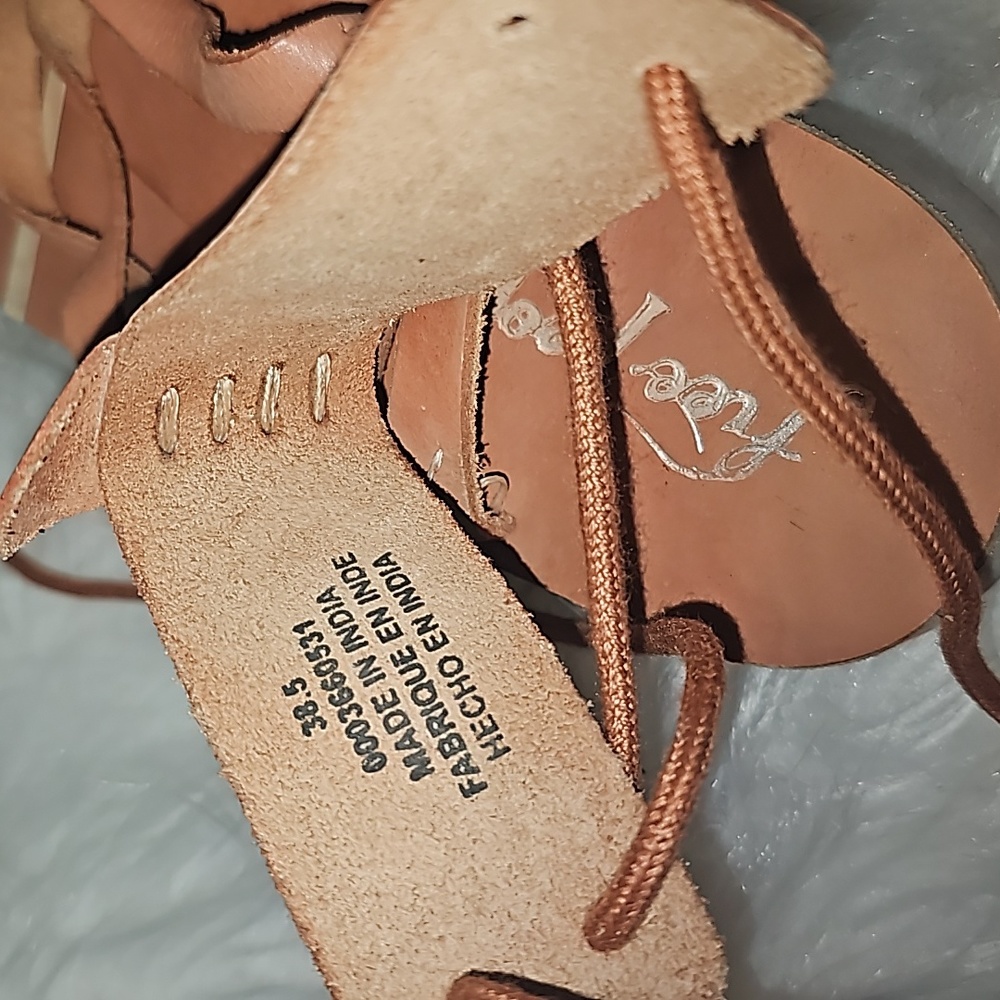 Free People Vacation Day Leather Wrap Lace-Up Ankle Gladiator Sandals - Picture 10 of 14